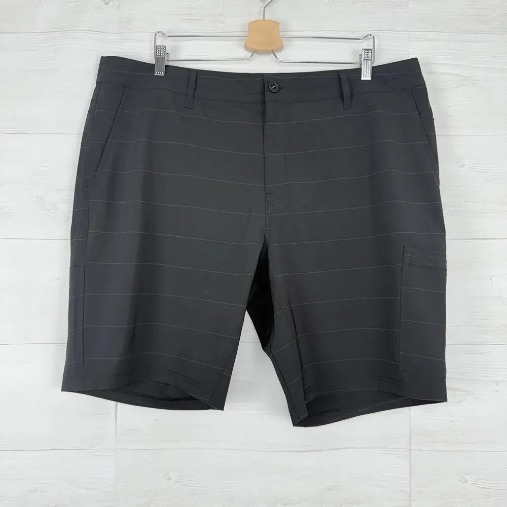 O'Neill Crossover Shorts Men 40 Black Hybrid Quick Dry Hike Pockets Surf Outdoor